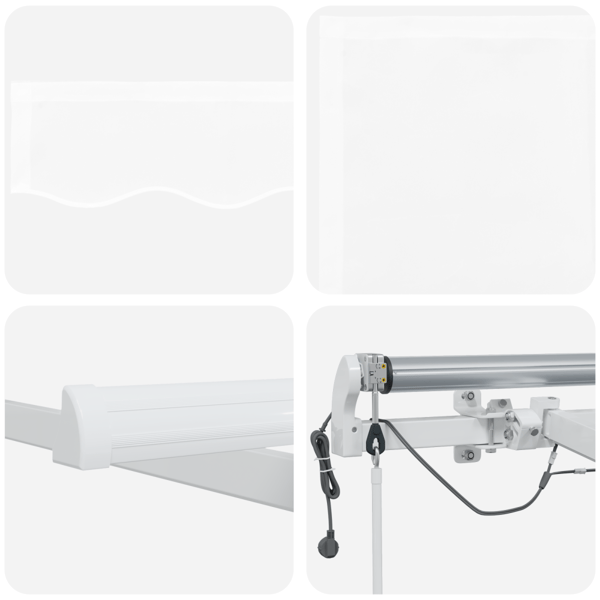 Utfällbar markis Vit 500 × 300 cm Polyester och metall