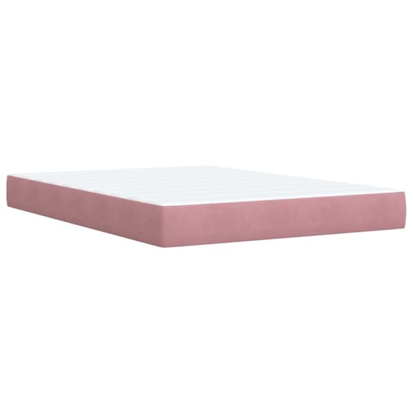 Ramsäng med madrass rosa 160x200 cm sammet