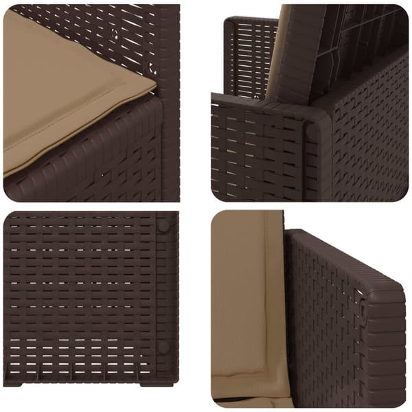 Trädgårdsmatstolar 2 pcs Brun och taupe PP