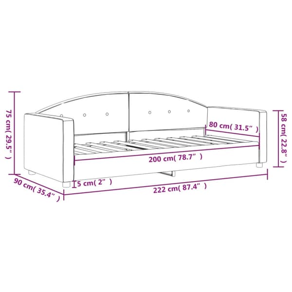 Dagbädd mörkgrå 80x200 cm sammet