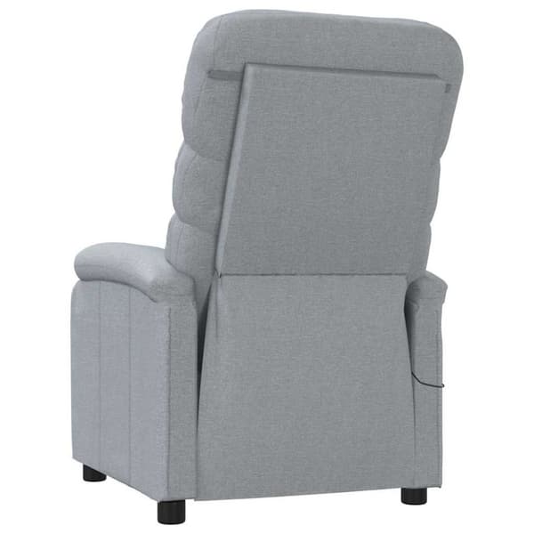Massagefåtölj ljusgrå tyg