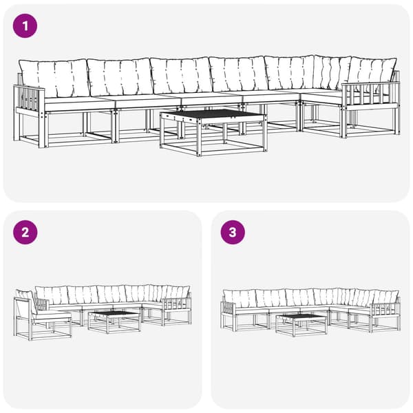 Utomhussoffset 7 pcs Vit och grädde 79 x 79 x 37 cm