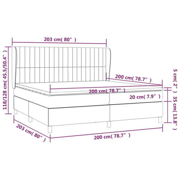 Ramsäng med madrass ljusgrå 200x200 cm sammet