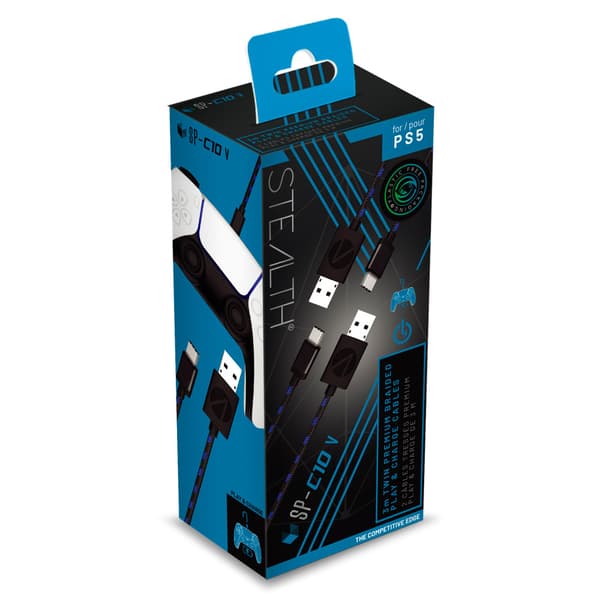 Stealth SP-C10 V 3m Twin Play & Charge Cables for PS5