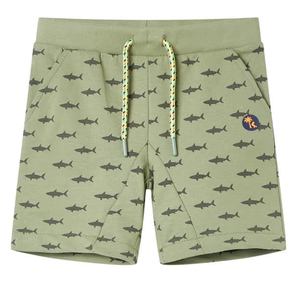 Barnshorts med snöre blandad ljus khaki 128