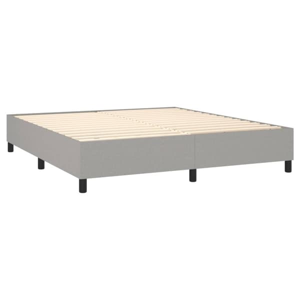 Boxspring-sängram ljusgrå 180x200 cm tyg