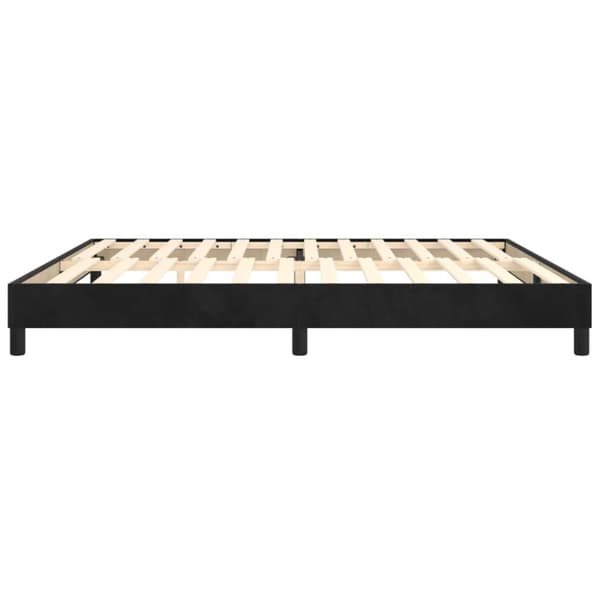 Boxspring-sängram svart 200x200 cm sammet