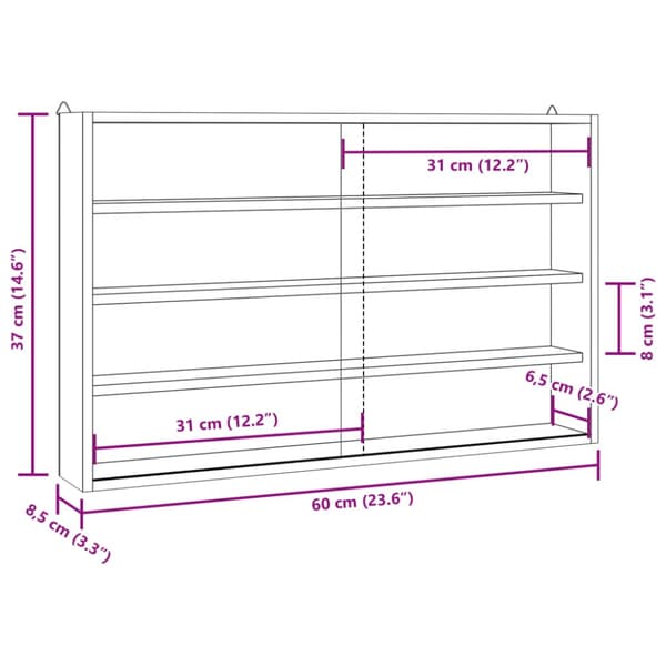 Trämonter för samlarobjekt med dörrar 60x8,5x37cm