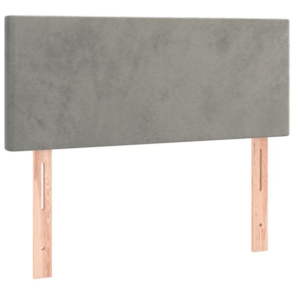 Ramsäng med madrass ljusgrå 100x200 cm sammet