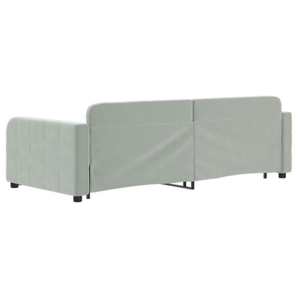 Dagbädd utdragbar ljusgrå 90x200 cm sammet