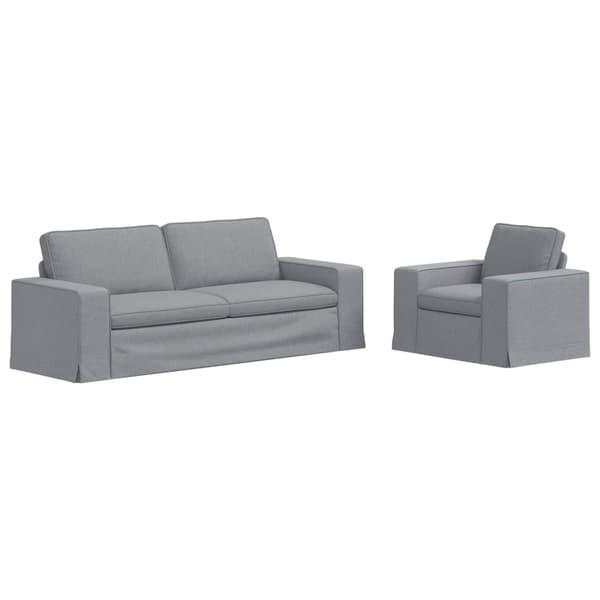 Soffset 2 pcs Ljusgrå 182 x 80 x 82 cm tyg