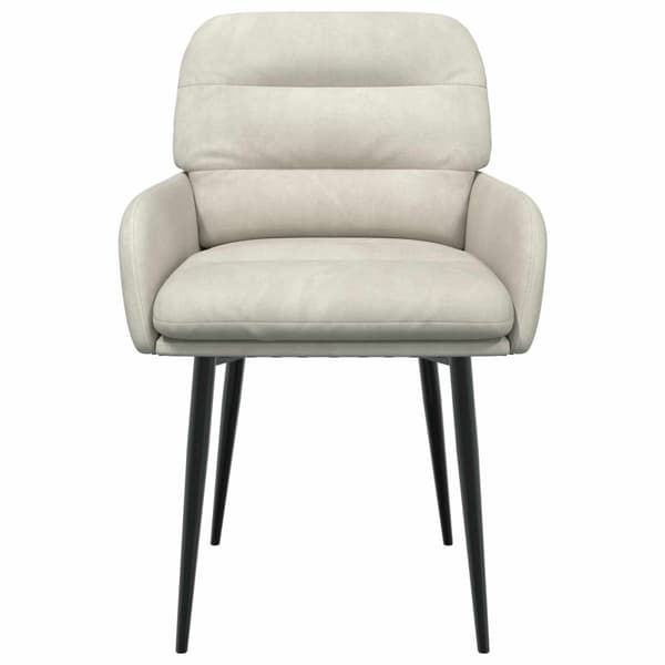 Matstolar 2 pcs Sammet Gräddvit 59 x 59,5 x 90 cm