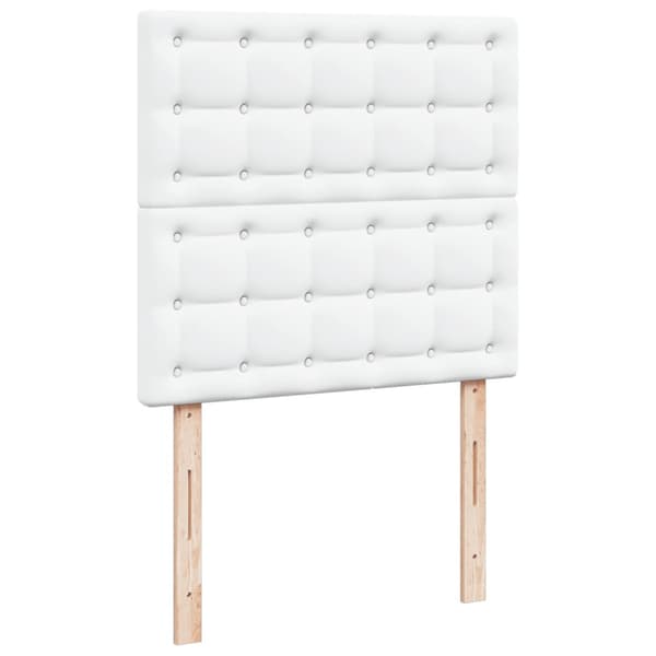 Ramsäng med madrass vit 90x190 cm konstläder