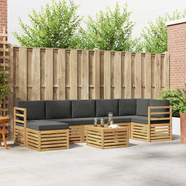 Utomhussoffset 8 pcs Vit och antracit 59 x 59 x 37 cm Polyester