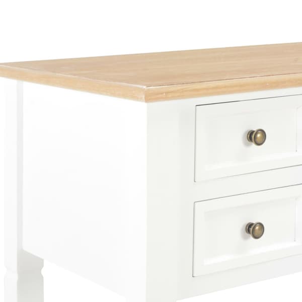 Skrivbord vit 109,5x45x77,5 cm trä