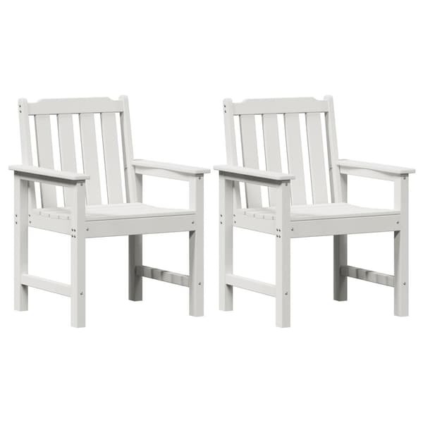 Trädgårdsstol 2 pcs Vit 65,5 x 59 x 88 cm HDPE