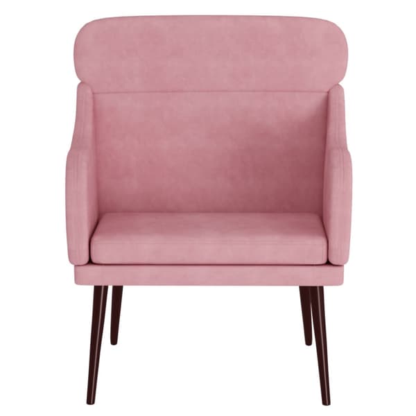 Fåtölj rosa 63x76x80 cm sammet