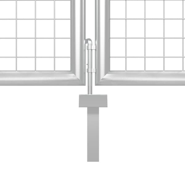 Trädgårdsgrind stål 350x100 cm silver