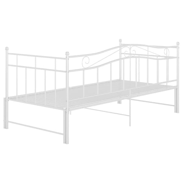 Utdragbar sängram bäddsoffa vit metall 90x200 cm