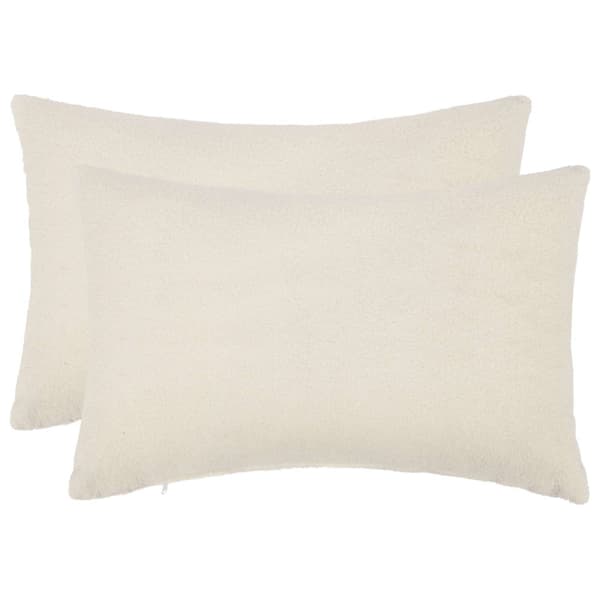 Kuddöverdrag 2 st HEERLEN Gräddvit 50 x 75 cm Bouclé