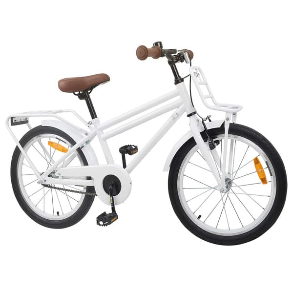 Barncykel 20 Tum för 6-11 år gamla Vit