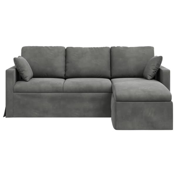Soffa Mörkgrå 198 x 134 x 80 cm Sammet