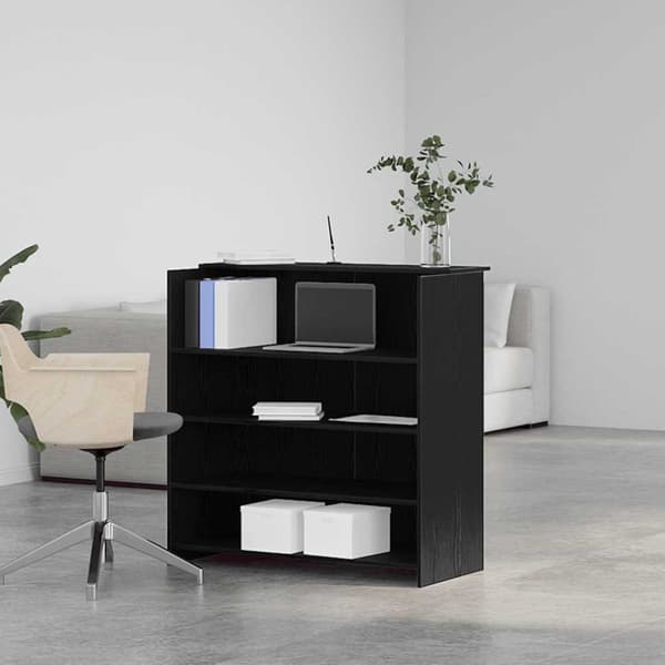 Receptionsdisk svart ek 100x50x103,5 cm konstruerat trä