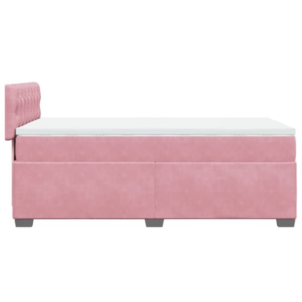 Ramsäng med madrass rosa 100x200 cm sammet
