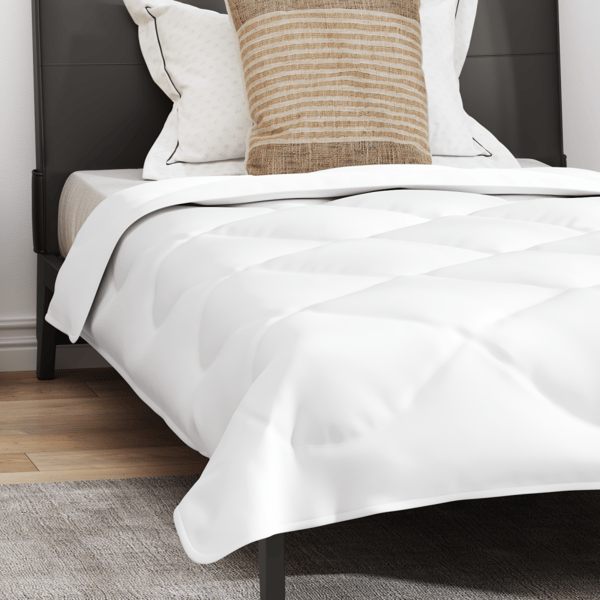Duntäcke med kudde 2 pcs Vit Mikrofiber