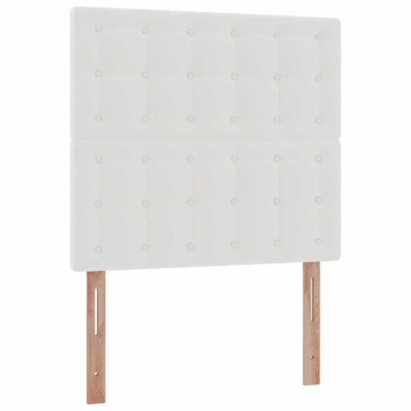 Ottoman sängram med madrass vit 80x200 cm konstläder