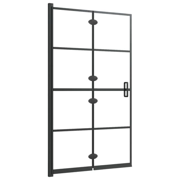 Duschvägg fällbar ESG 80x140 cm svart