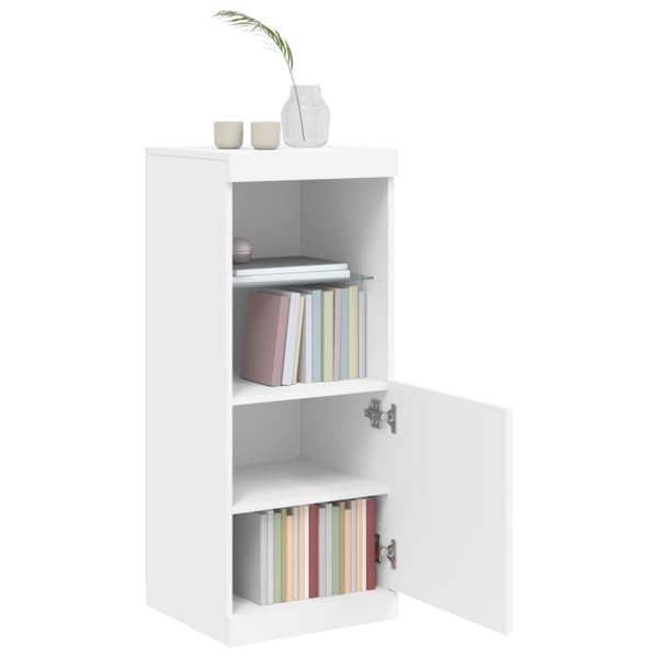 Skänk med LED-belysning vit 41x37x100 cm