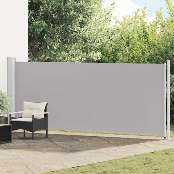 Infällbar sidomarkis 600x160 cm grå
