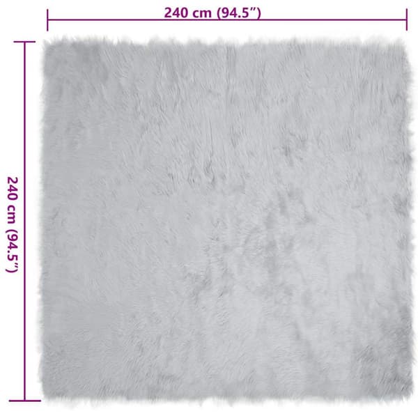 Fuskfäll matta TAFALLA Grå 240 x 240 cm Polyester