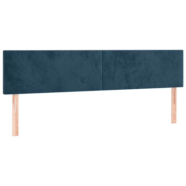 Ramsäng med madrass mörkblå 160x200 cm sammet