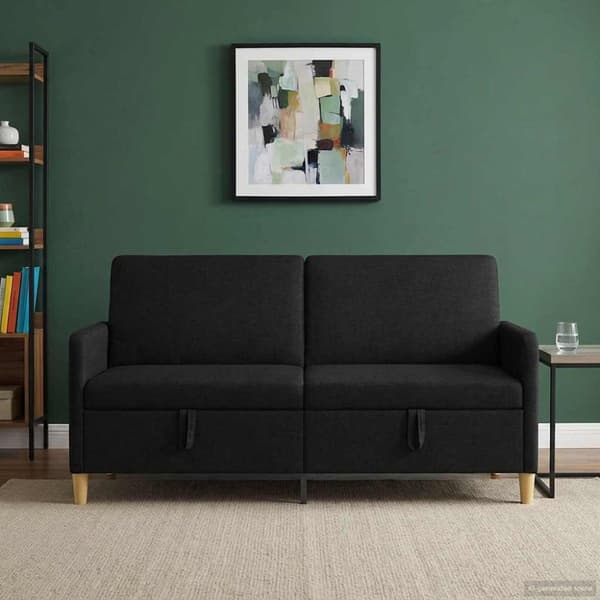 Soffa med förvaring Svart 172 x 78 x 87 cm Polyester