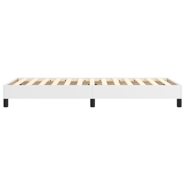 Boxspring-sängram vit 90x190 cm konstläder