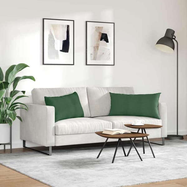 Sofakuddar 2 pcs Mörkgrön 80 x 40 cm Kordread tyg