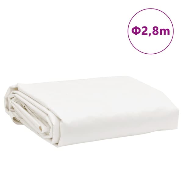 Presenning vit Ø 2,8 m 650 g/m²