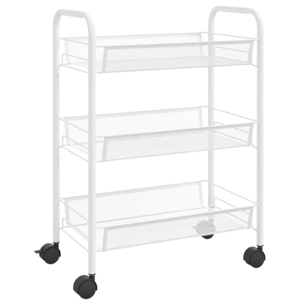 Rullvagn 3 våningar vit 46x26x64 cm järn