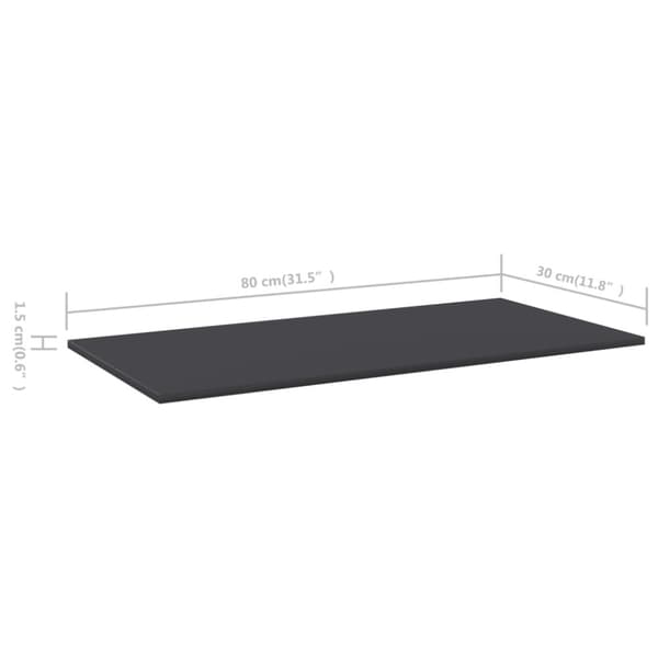 Hyllplan 8 st grå 80x30x1,5 cm konstruerat trä