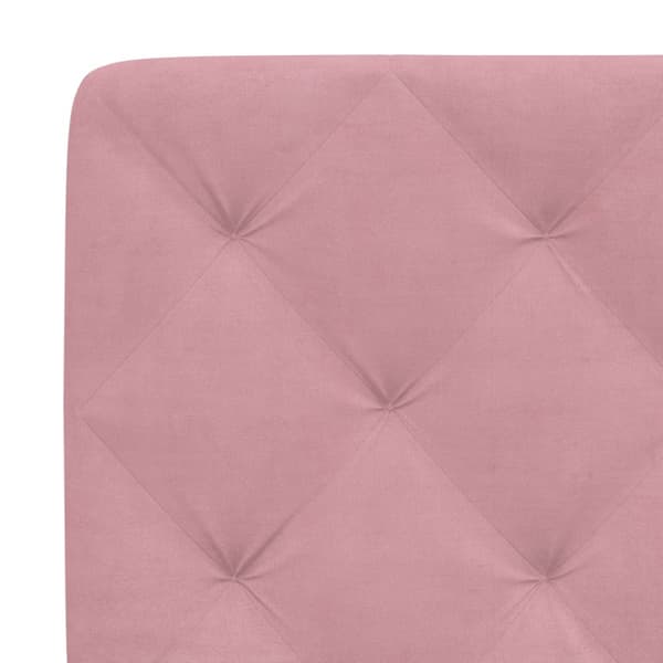 Bed Frame without Mattress Pink 140x190 cm Velvet