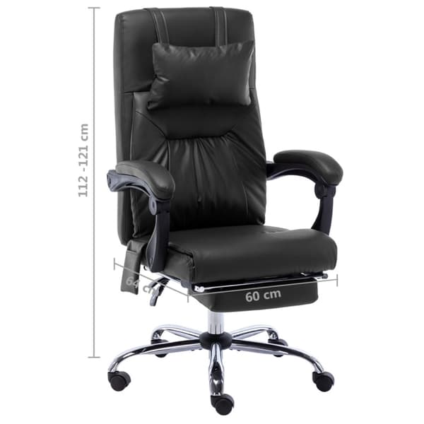 Massagekontorsstol svart konstläder