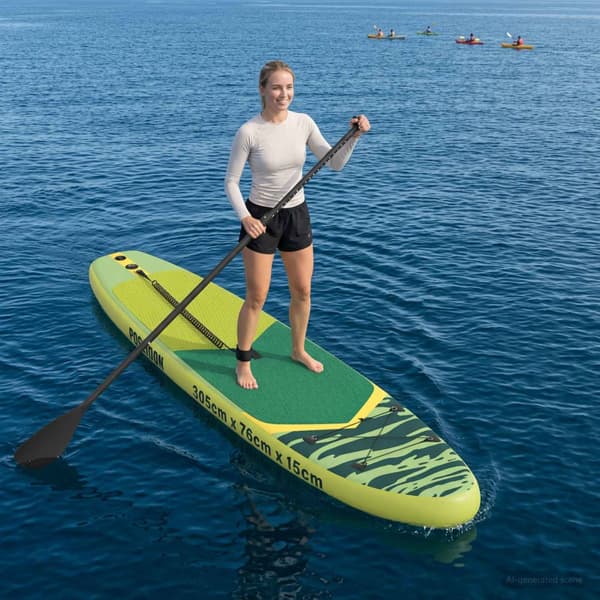 Uppblåsbar Stand Up Paddle Board POSEIDON 305 x 76 x 15 cm Grön
