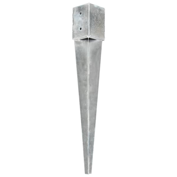 Jordspett 2 st silver 10x10x76 cm galvaniserat stål