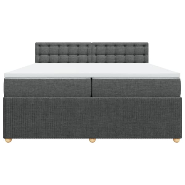 Ramsäng med madrass mörkgrå 200x200 cm tyg