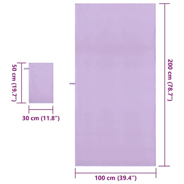 Sporthandduk Set 2 pcs Lila tyg