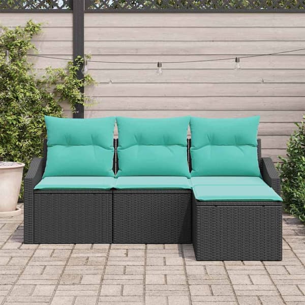 Soffset med kudde 4 pcs Svart konstrotting