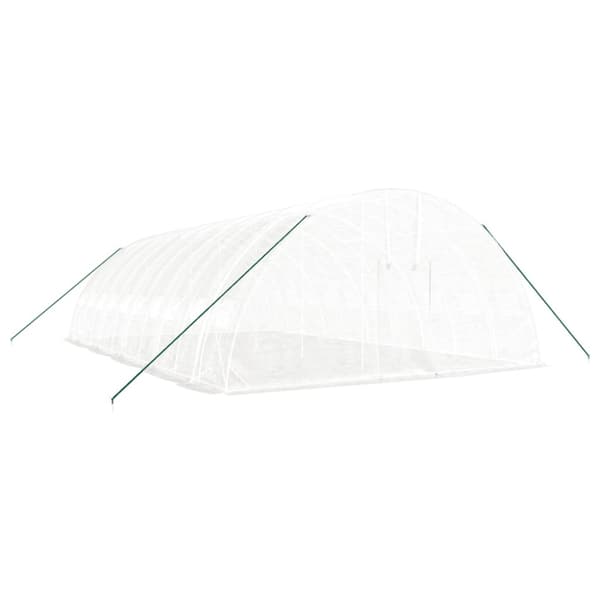 Växthus med stålram vit 60 m² 10x6x2,85 m