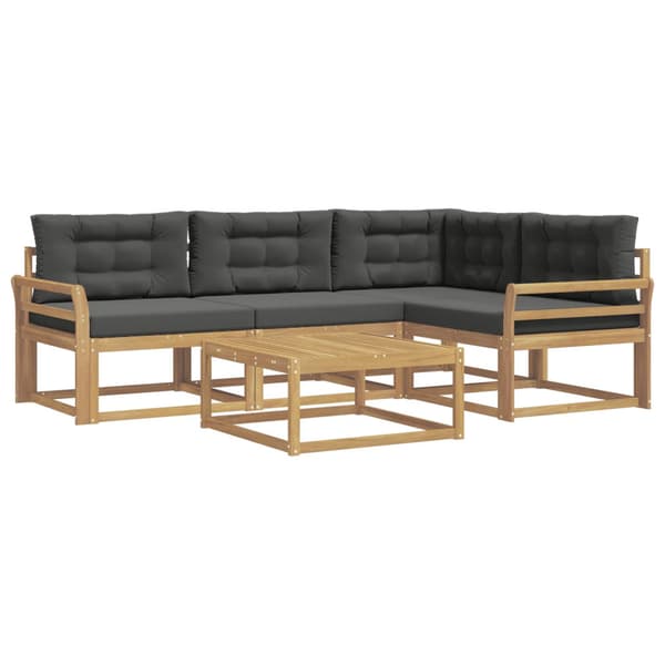 Utomhussoffset 5 pcs Vit och antracit 79 x 79 x 37 cm Polyester